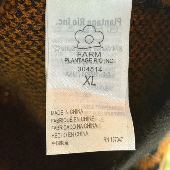 FARM RIO Women's Black and Rust Sweater Size X-Large - Picture 9 of 12